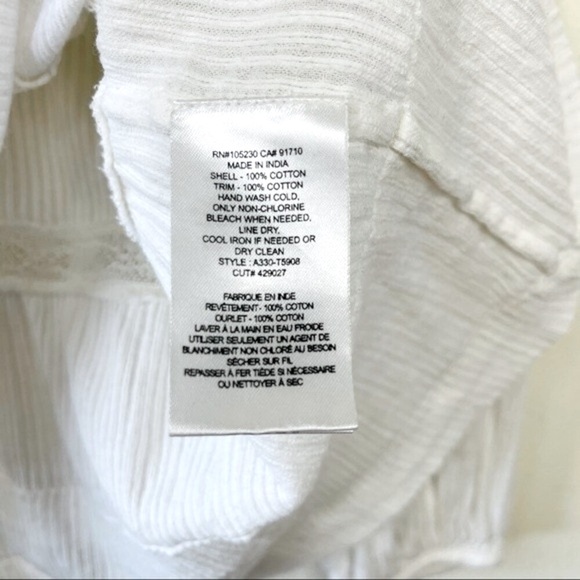 JOIE CARLEEN BOHO LACE CROCHET BLOUSE TOP WHITE S Romantic Cottagecore Victorian - Picture 11 of 12